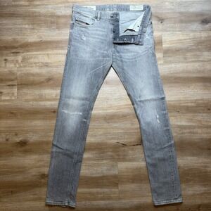 Diesel Tepphar-X Jeans Men 32x34 Gray Slim Carrot Stretch Italian Design Faded